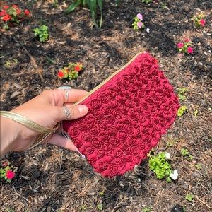Red Rose Wristlet / Clutch